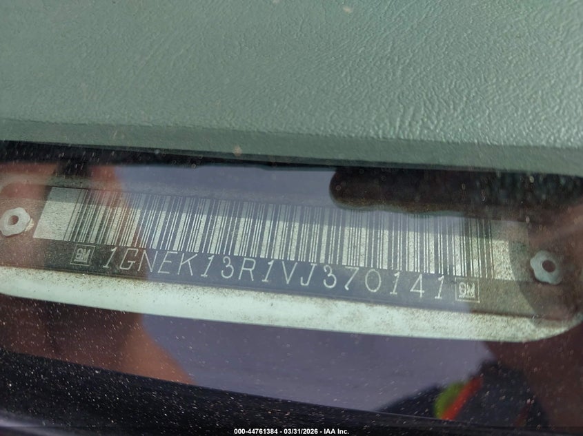 1997 Chevrolet Tahoe Ls VIN: 1GNEK13R1VJ370141 Lot: 44761384