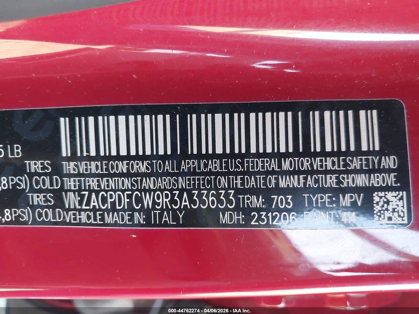 2024 Dodge Hornet R/T Eawd VIN: ZACPDFCW9R3A33633 Lot: 44762274