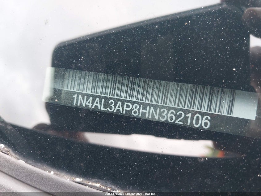 VIN 1N4AL3AP8HN362106 2017 NISSAN ALTIMA 2.5 S