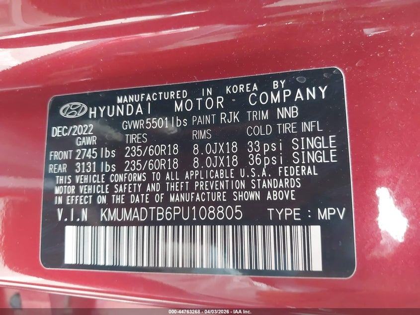 2023 Genesis Gv70 2.5T Awd VIN: KMUMADTB6PU108805 Lot: 44763268