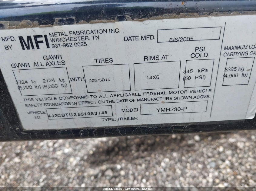 2005 Yamaha Other VIN: YAMCT560F505 Lot: 44763476