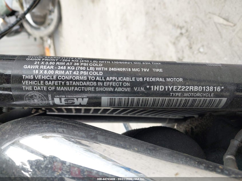2024 Harley-Davidson Fxbr VIN: 1HD1YEZ22RB013816 Lot: 44763486