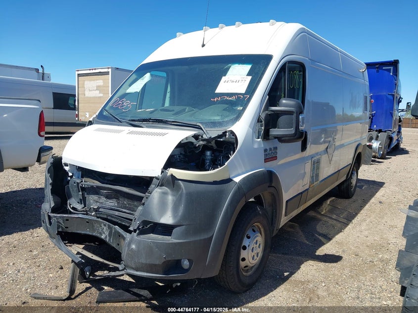 Vin: 3c6urvhg6ke501563, lot: 45261381, ram promaster 3500 high roof 159 wb 20192