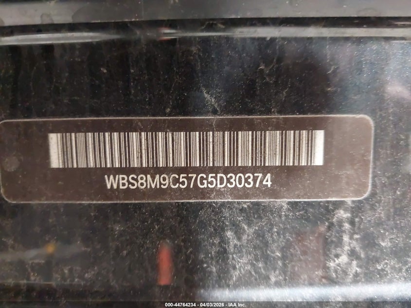 2016 BMW M3 VIN: WBS8M9C57G5D30374 Lot: 44764234