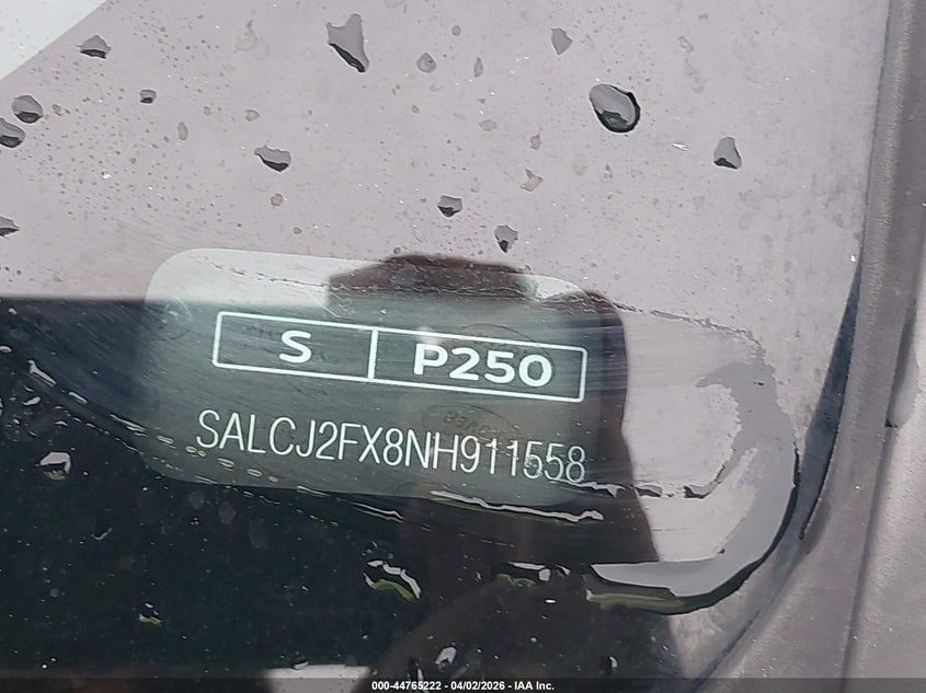 2022 Land Rover Discovery Sport S VIN: SALCJ2FX8NH911558 Lot: 44765222