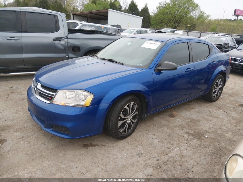 Vin: 1c3cdzab8dn631209, lot: 45263170, dodge avenger se 20132