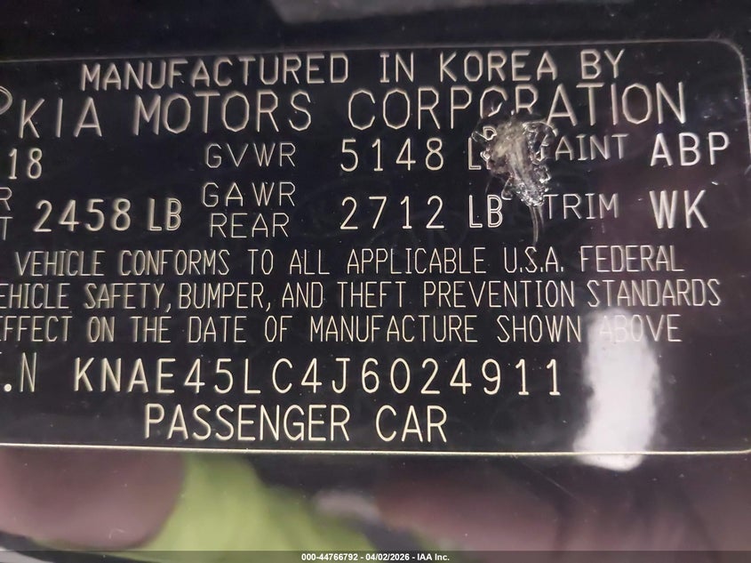 2018 Kia Stinger Gt1 VIN: KNAE45LC4J6024911 Lot: 44766792