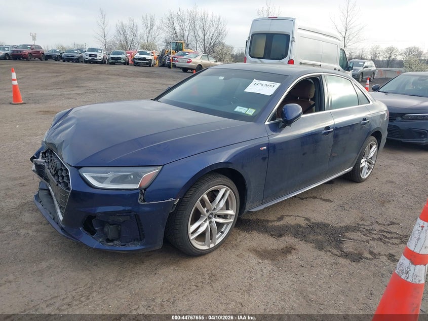 2021 Audi A4 2.0 Premium 45 Tfsi S Line Quattro S Tronic blue Lot 111044767655 Vin WAUDAAF44MA012728