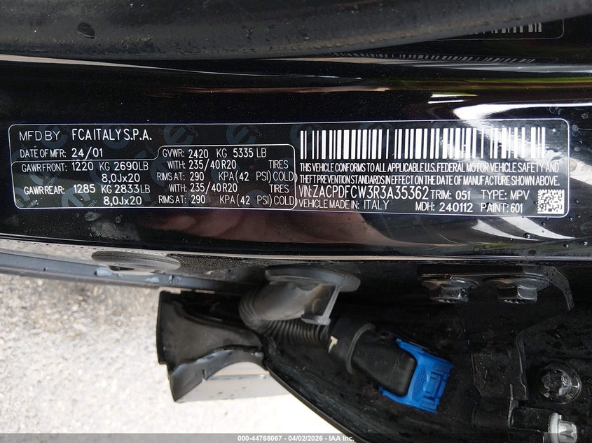 2024 Dodge Hornet R/T Eawd VIN: ZACPDFCW3R3A35362 Lot: 44768067