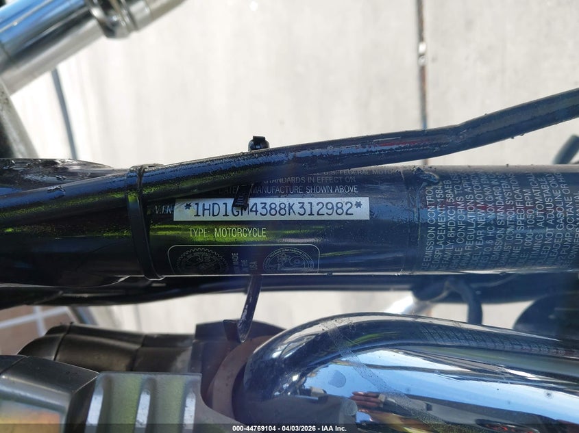 2008 Harley-Davidson Fxd VIN: 1HD1GM4388K312982 Lot: 44769104