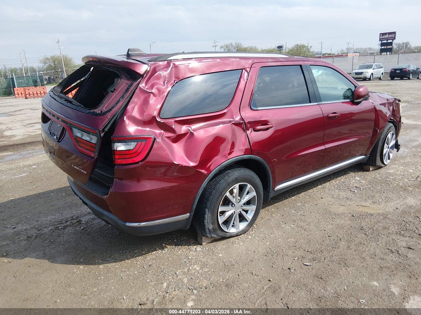 Vin: 1c4rdhdg7gc466471, lot: 45268451, dodge durango limited 20164