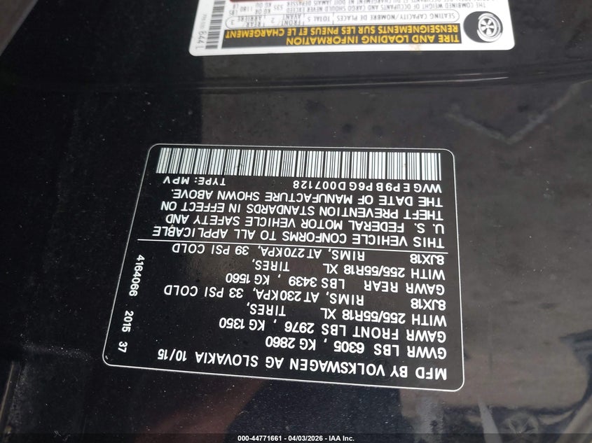 2016 Volkswagen Touareg Tdi Sport W/Technology VIN: WVGEP9BP6GD007128 Lot: 44771661