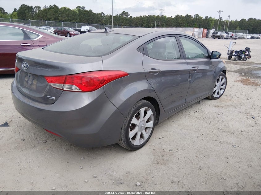 2012 Hyundai Elantra 1.8 Limited Grey Lot 111044772139 Vin 5NPDH4AE2CH109918