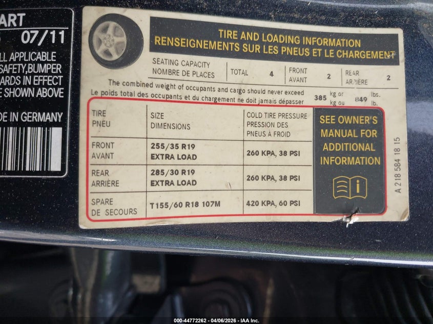 2012 Mercedes-Benz Cls 550 4Matic VIN: WDDLJ9BB2CA022213 Lot: 44772262