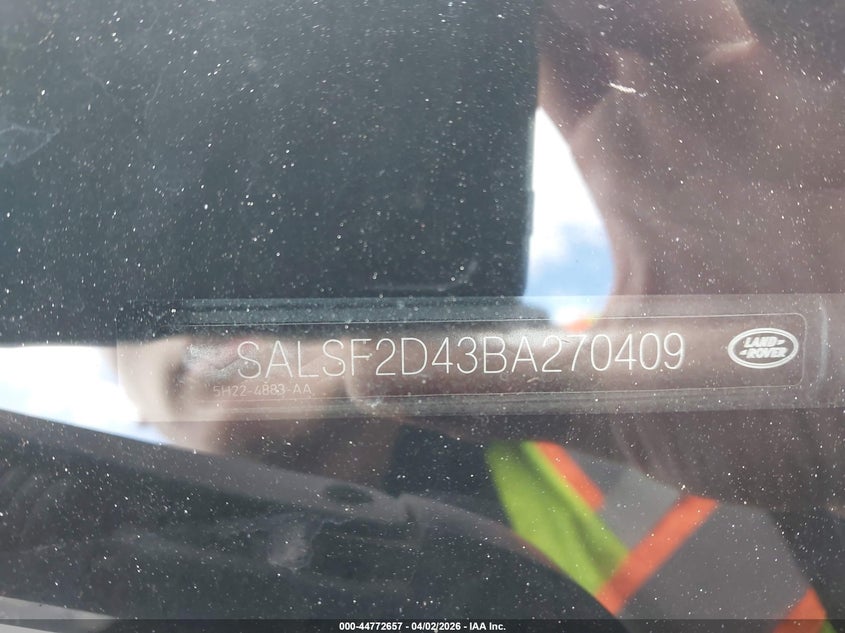 2011 Land Rover Range Rover Sport Hse VIN: SALSF2D43BA270409 Lot: 44772657