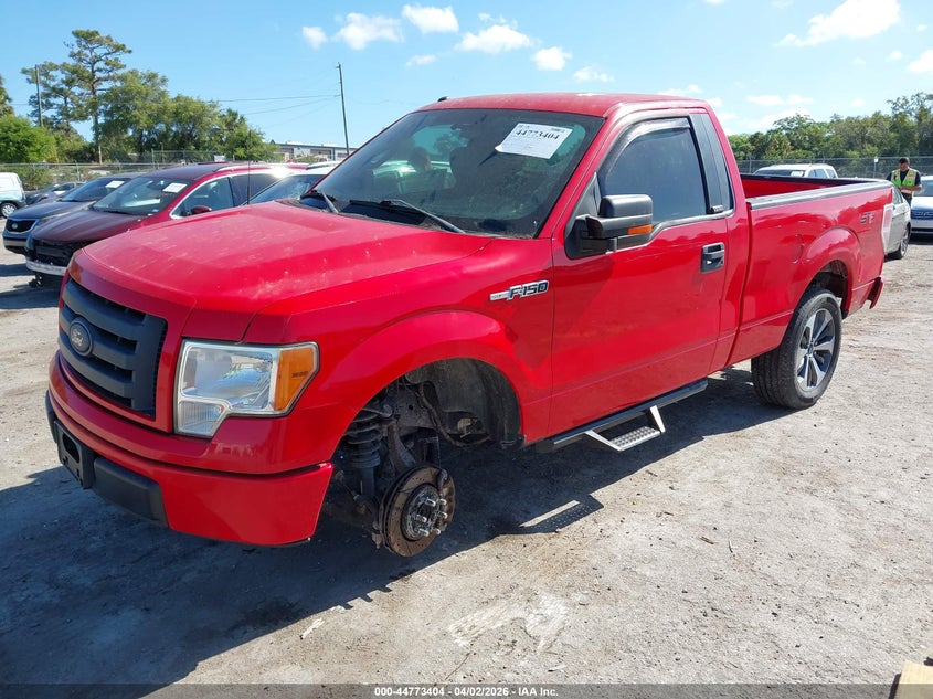 2012 Ford F-150 3.7 Stx Red Lot 111044773404 Vin 1FTMF1CM0CKD35126