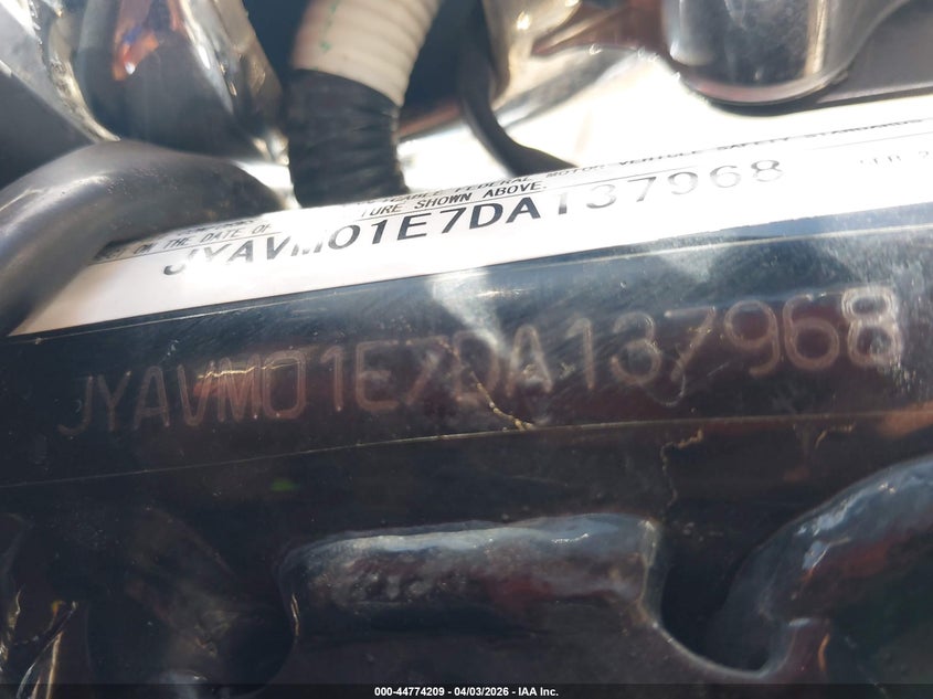 2013 Yamaha Xvs650 VIN: JYAVM01E7DA137968 Lot: 44774209