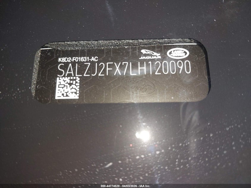 2020 Land Rover Range Rover Evoque S VIN: SALZJ2FX7LH120090 Lot: 44774528