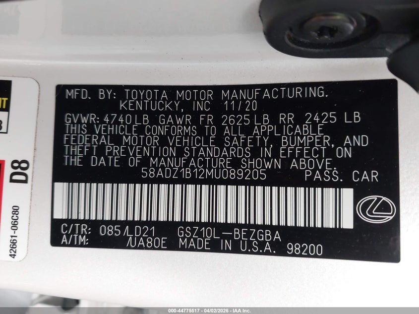 2021 LEXUS ES 350 — Photo 9