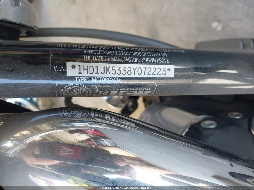 2008 Harley-Davidson Fxcwc VIN: 1HD1JK5338Y072225 Lot: 44775977