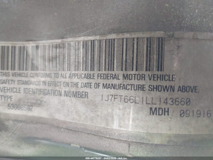 1990 Jeep Comanche Eliminator VIN: 1J7FT66L1LL143660 Lot: 44776257