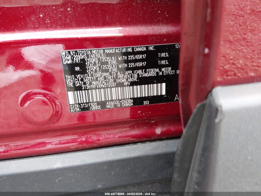 VIN 2T3H1RFVXRW312097 2024 TOYOTA RAV4 LE