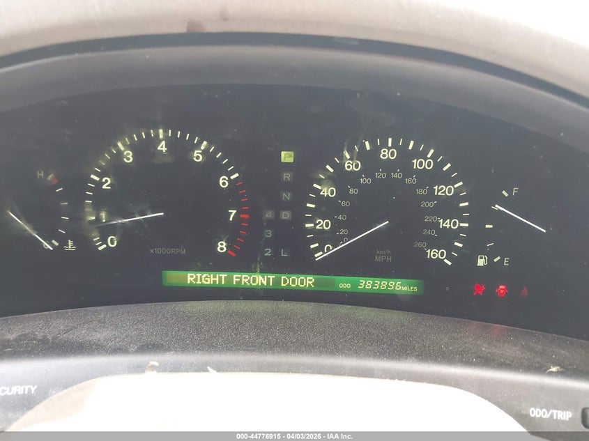 1998 Lexus Ls 400 VIN: JT8BH28F0W0103643 Lot: 44776915