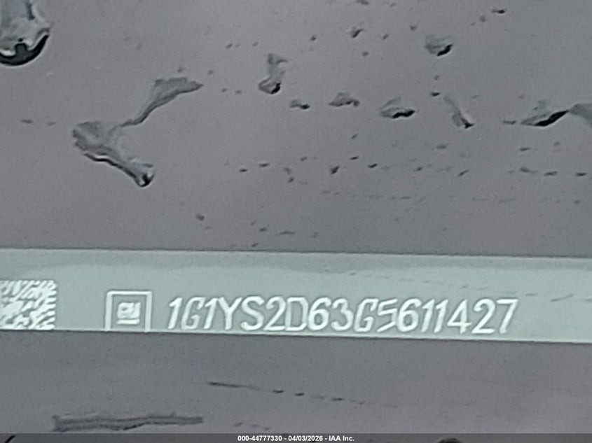 2016 Chevrolet Corvette Z06 VIN: 1G1YS2D63G5611427 Lot: 44777330