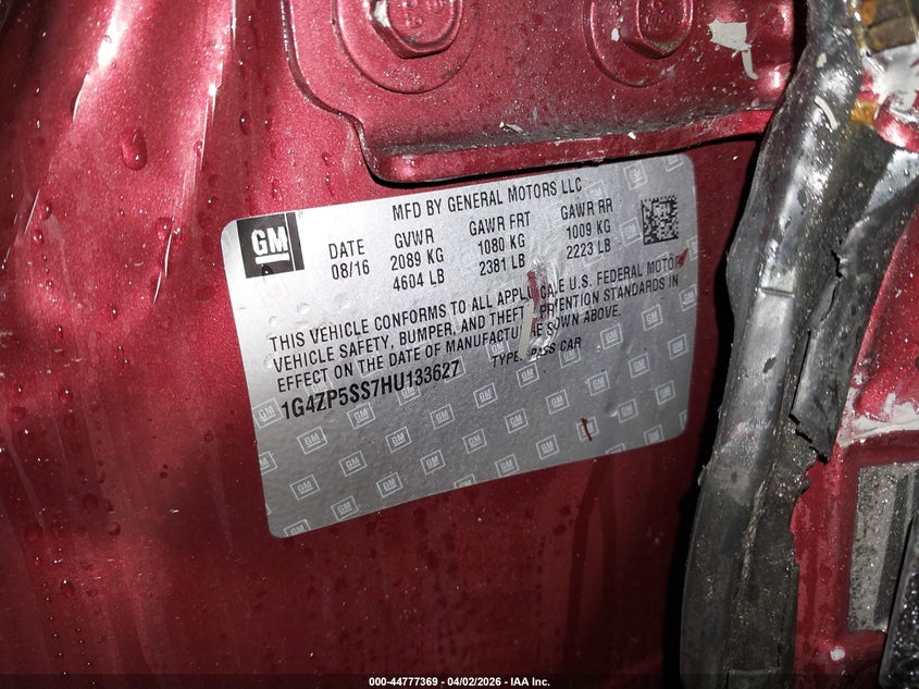 2017 Buick Lacrosse Essence VIN: 1G4ZP5SS7HU133627 Lot: 44777369