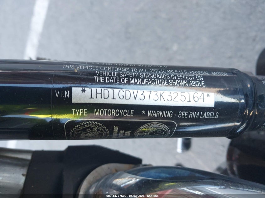 2003 Harley-Davidson Fxdl VIN: 1HD1GDV373K325164 Lot: 44777500