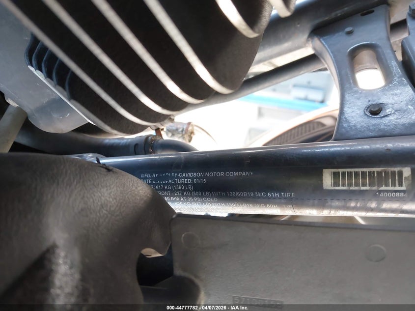 2015 Harley-Davidson Flhxse Cvo Street Glide VIN: 1HD1PXN39FB955824 Lot: 44777782