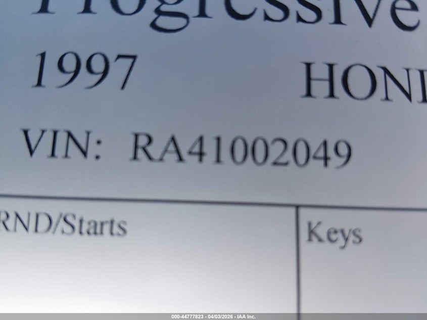 1997 Honda Odyssey VIN: RA41002049 Lot: 44777823