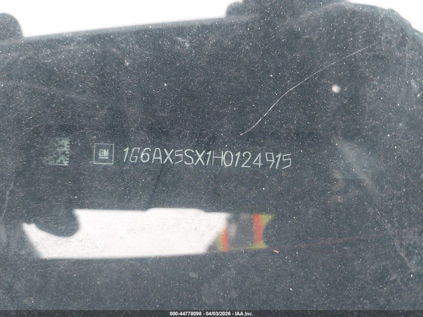 2017 Cadillac Cts Luxury VIN: 1G6AX5SX1H0124915 Lot: 44778098