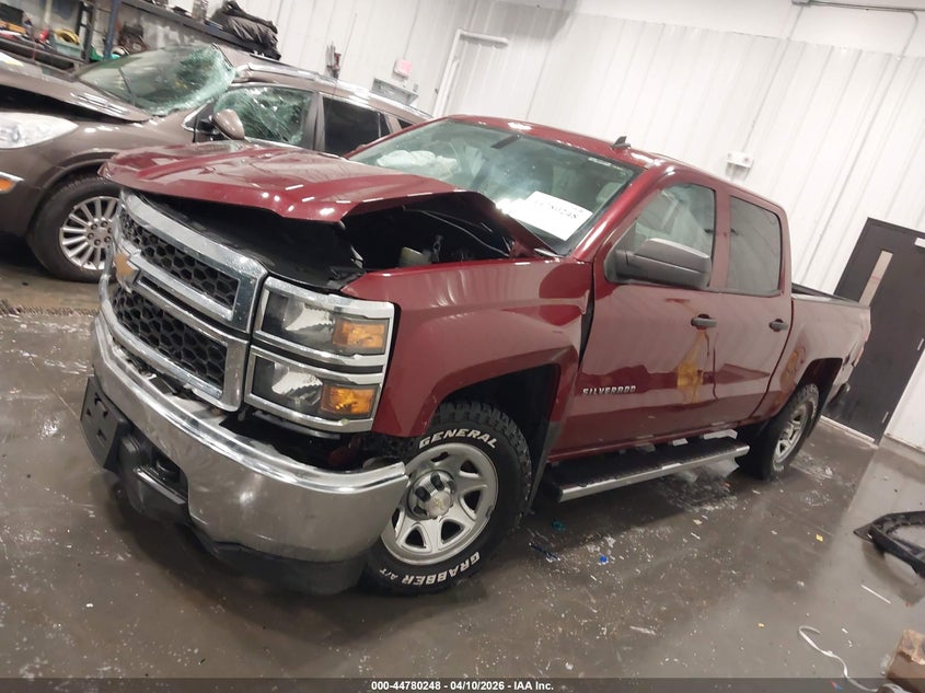2014 Chevrolet Silverado 5.3 Work Truck 2wt Red Lot 111044780248 Vin 3GCUKPEC5EG365347
