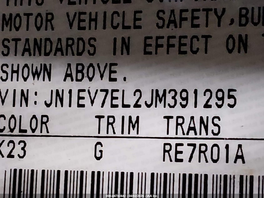 2018 Infiniti Q60 3.0T Luxe VIN: JN1EV7EL2JM391295 Lot: 44782442