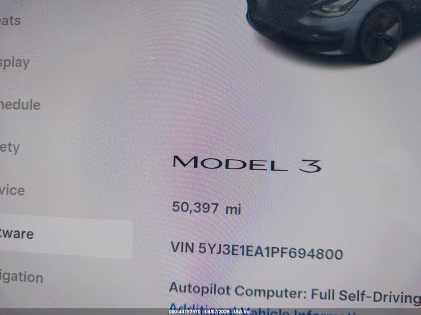 2023 Tesla Model 3 Rear-Wheel Drive grey Lot 111044782570 Vin 5YJ3E1EA1PF694800