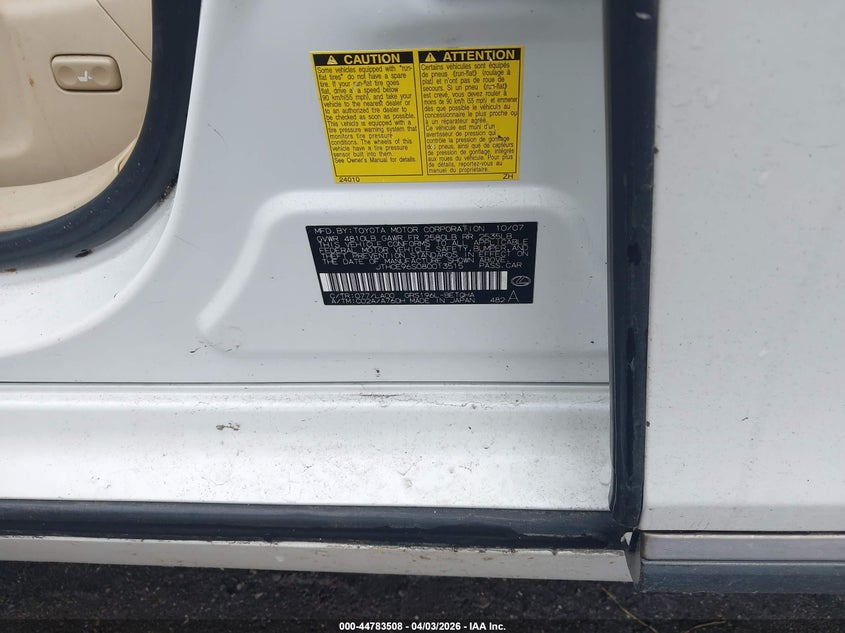 2008 Lexus Gs 350 VIN: JTHCE96S080013515 Lot: 44783508