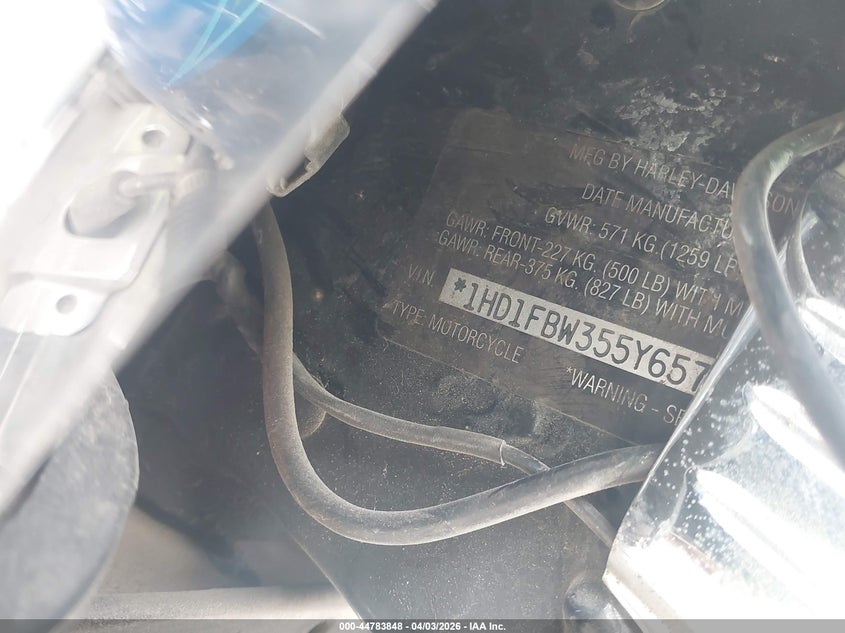 2005 Harley-Davidson Flhri VIN: 1HD1FBW355Y657710 Lot: 44783848