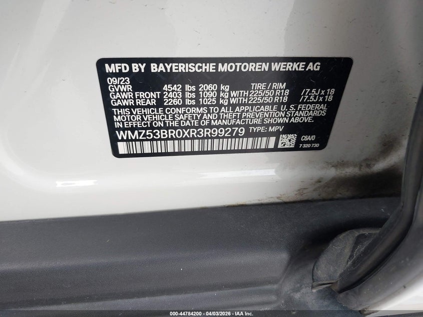 2024 Mini Countryman Cooper S VIN: WMZ53BR0XR3R99279 Lot: 44784200