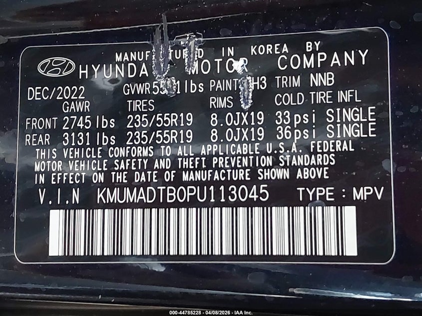 2023 Genesis Gv70 2.5T Awd VIN: KMUMADTB0PU113045 Lot: 44785228