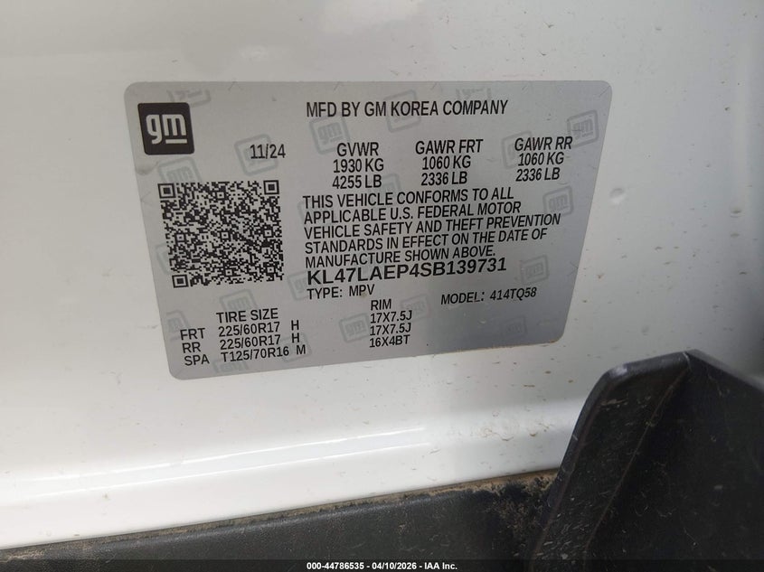 2025 Buick Envista Preferred Fwd VIN: KL47LAEP4SB139731 Lot: 44786535