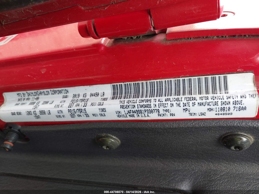 2001 Jeep Wrangler Sport VIN: 1J4FA49S61P330778 Lot: 44786570