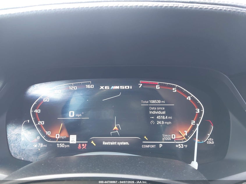 2022 BMW X6 M50I VIN: 5UXCY8C03N9H53073 Lot: 44786967