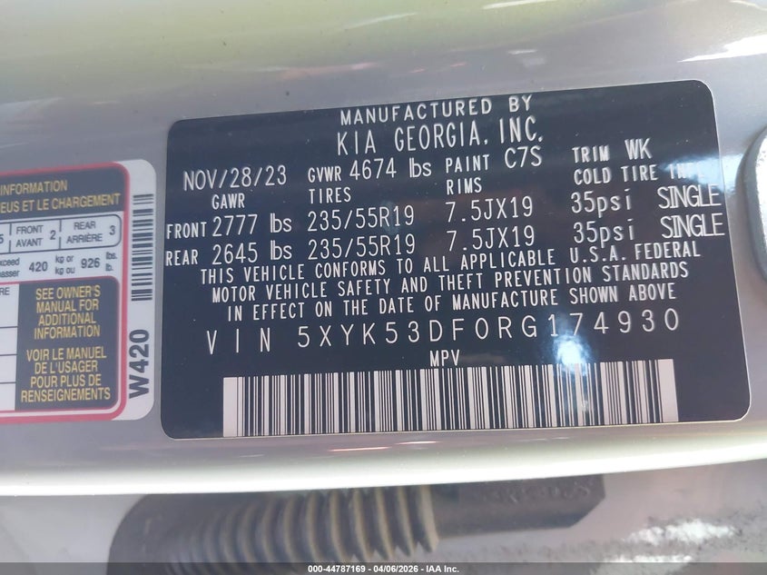 VIN 5XYK53DF0RG174930 2024 KIA SPORTAGE SX-PRESTIGE