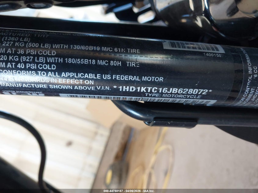 2018 Harley-Davidson Fltrxs Road Glide Special VIN: 1HD1KTC16JB628072 Lot: 44788187