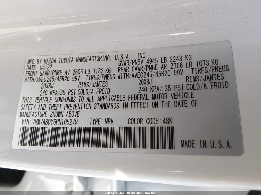 2023 Mazda Cx-50 2.5 Turbo Premium VIN: 7MMVABDY6PN105279 Lot: 44788447