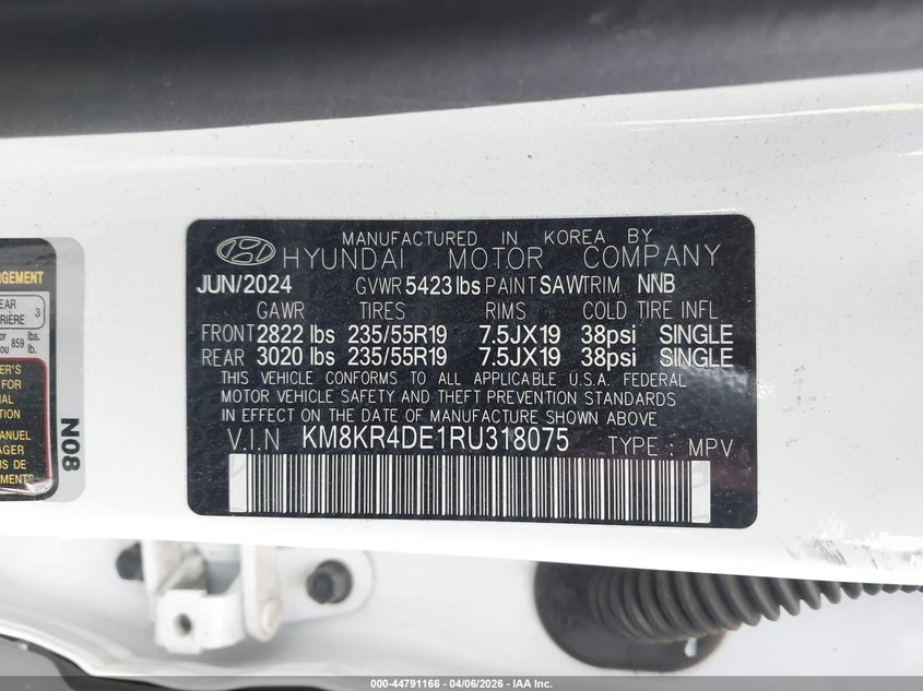 2024 Hyundai Ioniq 5 Limited VIN: KM8KR4DE1RU318075 Lot: 44791166