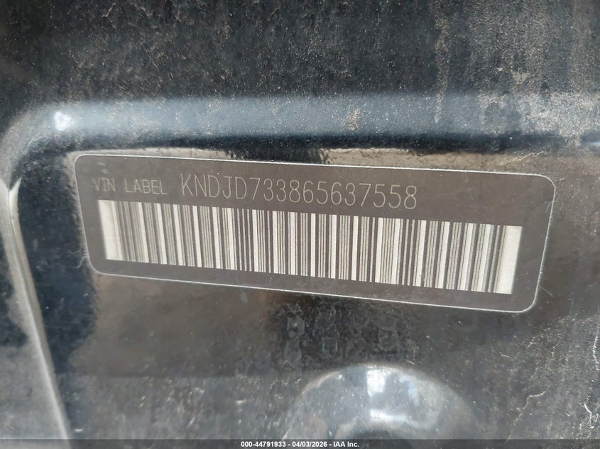 2006 Kia Sorento Ex/Lx VIN: KNDJD733865637558 Lot: 44791933