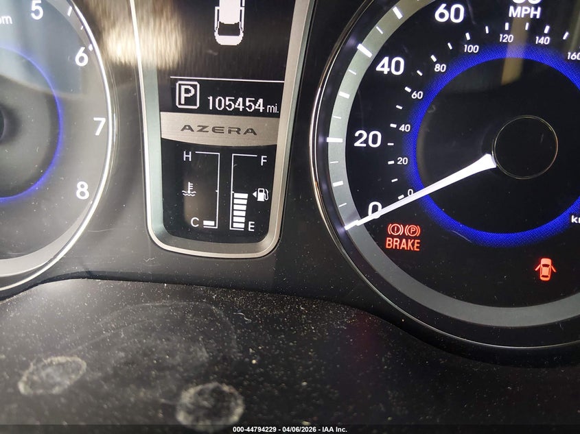 2013 Hyundai Azera VIN: KMHFH4JG5DA222664 Lot: 44794229