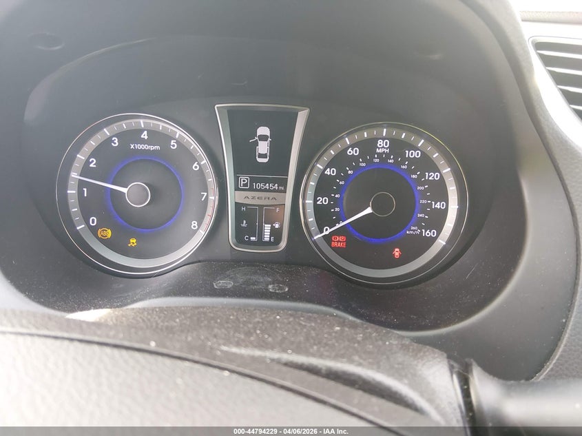 2013 Hyundai Azera VIN: KMHFH4JG5DA222664 Lot: 44794229